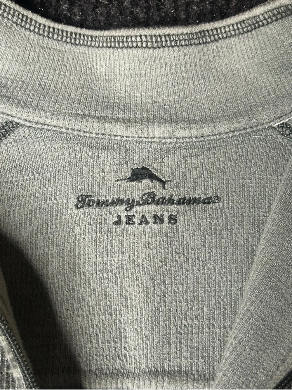Tommy Bahama Jeans Reversible 1/4 Zip Pullover Sweatshirt Sage Green Men’s M